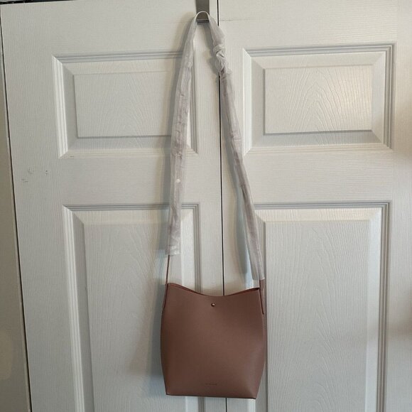 Samara Shoulder Bag Purse Crossbody Peony Pink Adj Strap Vegan Medium NWO - Picture 4 of 6